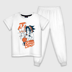 Пижама хлопковая детская Шаман Кинг, цвет: белый