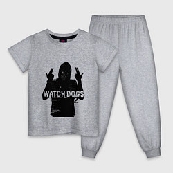 Пижама хлопковая детская Watch dogs 2 Z, цвет: меланж