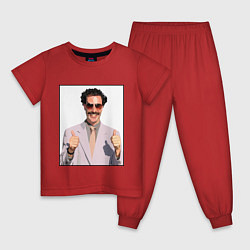Пижама хлопковая детская Борат Z, цвет: красный