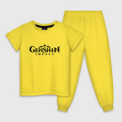 Пижама хлопковая детская Genshin Impact Logo Z, цвет: желтый