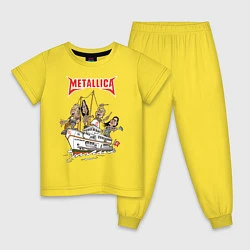 Пижама хлопковая детская Metallica, цвет: желтый