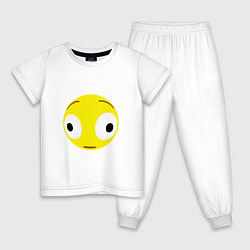 Пижама хлопковая детская Проклятый эмодзи, цвет: белый