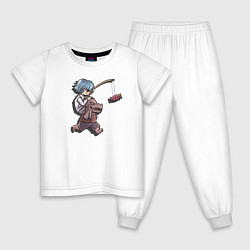 Пижама хлопковая детская Рак и Кун, цвет: белый