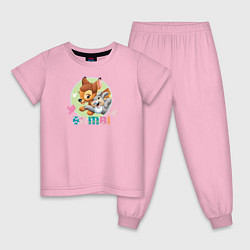 Пижама хлопковая детская Бэмби, цвет: светло-розовый