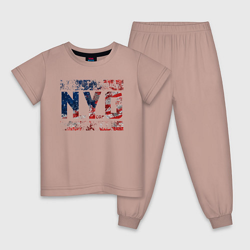 Детская пижама Нью-Йорк Сити / Пыльно-розовый – фото 1