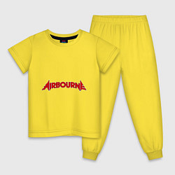 Пижама хлопковая детская Airbourne, цвет: желтый