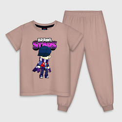 Пижама хлопковая детская Brawl StarsEdgar, цвет: пыльно-розовый