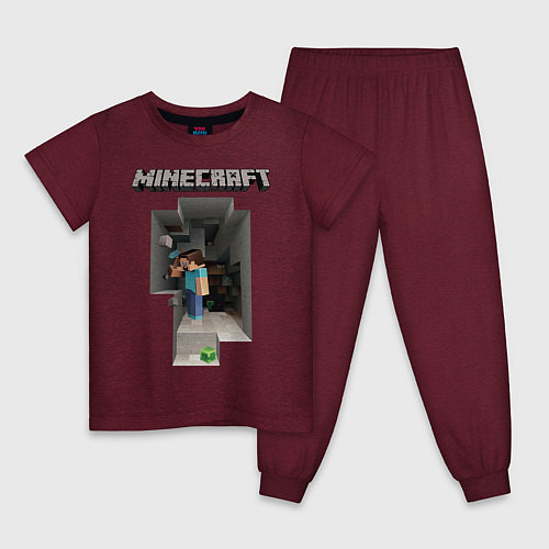 Детская пижама Minecraft / Меланж-бордовый – фото 1
