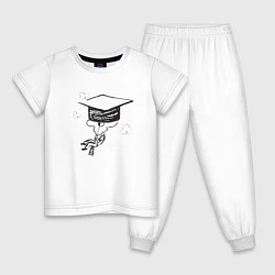Пижама хлопковая детская Absurd 7, цвет: белый