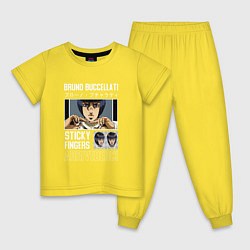 Пижама хлопковая детская JoJos Bizarre Adventure, цвет: желтый