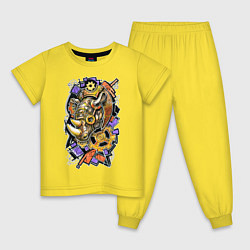 Пижама хлопковая детская Носорог, цвет: желтый