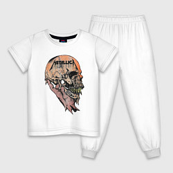 Пижама хлопковая детская Metallica art 04, цвет: белый