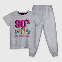 Пижама хлопковая детская НЕ ЗАБЫВАЙ 90-е, цвет: меланж