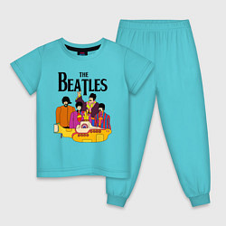 Пижама хлопковая детская THE BEATLES, цвет: бирюзовый