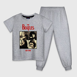 Пижама хлопковая детская The Beatles LET IT BE, цвет: меланж