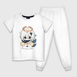 Пижама хлопковая детская Признание Паймон, цвет: белый