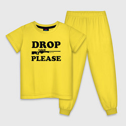 Пижама хлопковая детская Drop Please, цвет: желтый