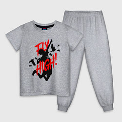 Пижама хлопковая детская FLY HIGH! ВОЛЕЙБОЛ, цвет: меланж