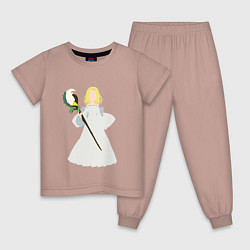 Пижама хлопковая детская Элейн, цвет: пыльно-розовый