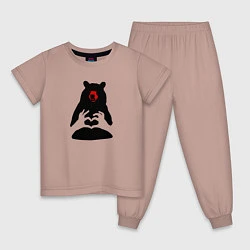 Пижама хлопковая детская Mishka, цвет: пыльно-розовый