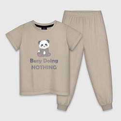 Пижама хлопковая детская Панда Panda, цвет: миндальный