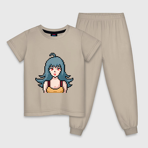 Детская пижама Pixel art anime / Миндальный – фото 1