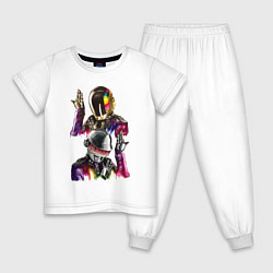 Пижама хлопковая детская Daft Punk, цвет: белый