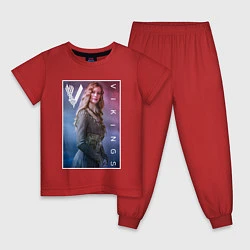 Пижама хлопковая детская Викинги Аслауг Vikings Aslaug Z, цвет: красный