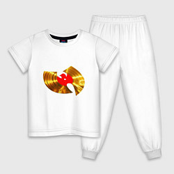 Пижама хлопковая детская Wu-Tang Vinyl, цвет: белый