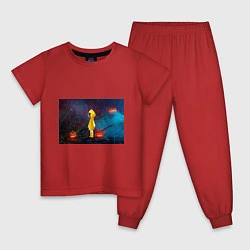 Пижама хлопковая детская Little Nightmares 2, цвет: красный