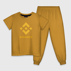 Пижама хлопковая детская BINANCE БИНАНС БИРЖА, цвет: горчичный
