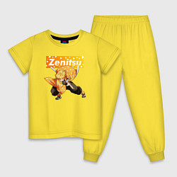 Пижама хлопковая детская ЗЕНИЦУ ZENITSU, цвет: желтый