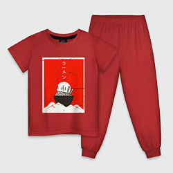 Пижама хлопковая детская Vintage Ramen, цвет: красный