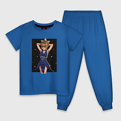 Пижама хлопковая детская Кохаку Dr Stone, цвет: синий