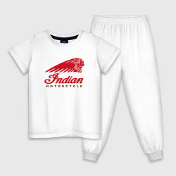 Пижама хлопковая детская Indian Moto Мото Лого Z, цвет: белый
