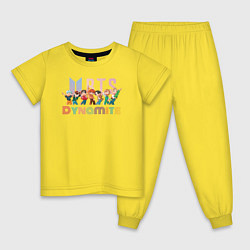 Пижама хлопковая детская БТС, Динамит, BTS, Dynamite,, цвет: желтый