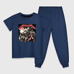 Пижама хлопковая детская METALLICA HARD ROCK, цвет: тёмно-синий