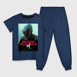 Пижама хлопковая детская Слезы в дожде Blade Runner, цвет: тёмно-синий