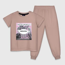 Пижама хлопковая детская Vaporwave White Noise, цвет: пыльно-розовый