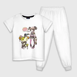 Пижама хлопковая детская Аниме барби, цвет: белый
