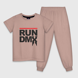Пижама хлопковая детская RUN DMX, цвет: пыльно-розовый