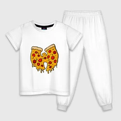 Пижама хлопковая детская Wu-Tang Pizza, цвет: белый