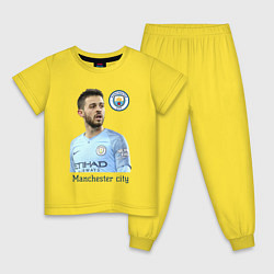 Пижама хлопковая детская Бернарду Силва Манчестер Сити, цвет: желтый