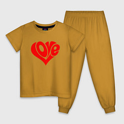 Пижама хлопковая детская ЛЮБОВЬ LOVE Z, цвет: горчичный