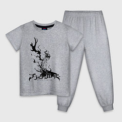 Пижама хлопковая детская Черный Аста Черный Клевер, цвет: меланж