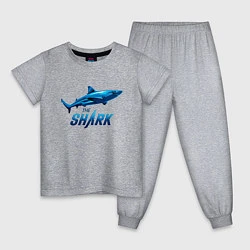 Пижама хлопковая детская Акула The Shark, цвет: меланж