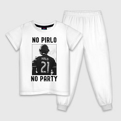 Пижама хлопковая детская No Pirlo no party, цвет: белый