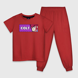 Пижама хлопковая детская COLT ПЛАШКА, цвет: красный