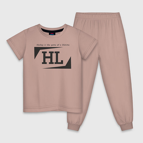 Детская пижама Hockey life HL logo / Пыльно-розовый – фото 1