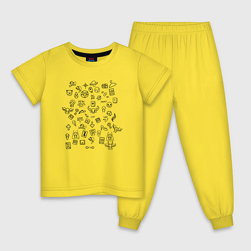 Детская пижама THE BINDING OF ISAAC СТИКИ / Желтый – фото 1